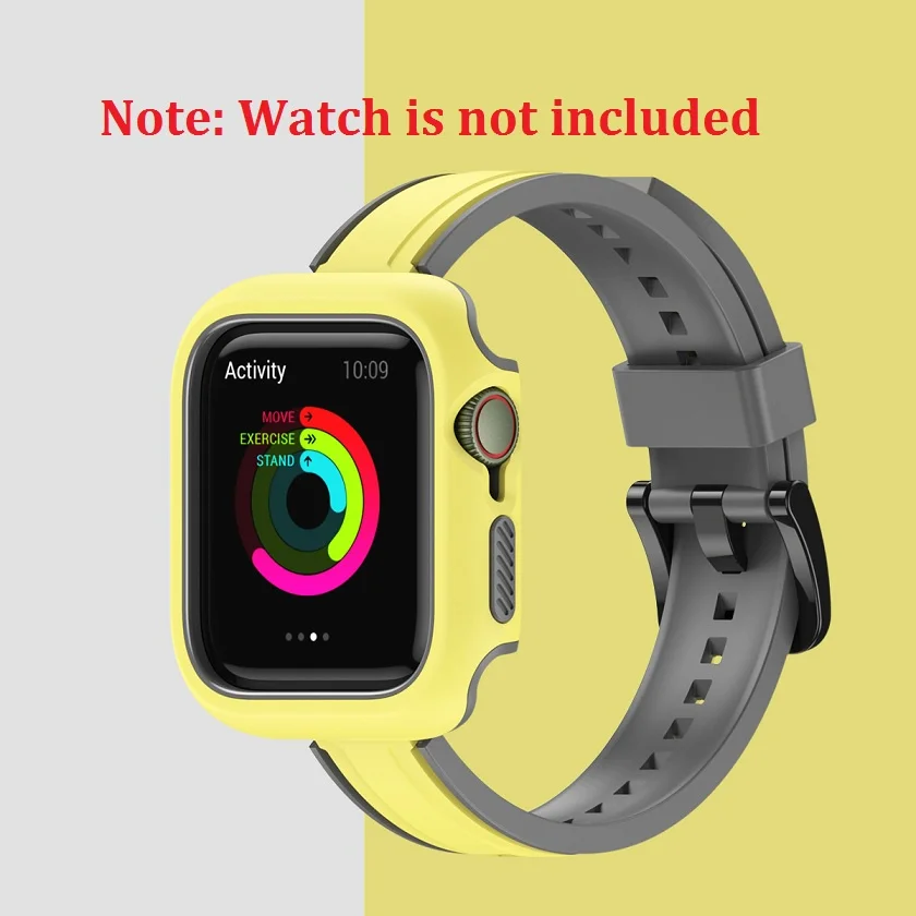 2 in 1 Small Waist Silicone Sttrap + Watch Case for Apple Watch Series 7/6/5/4/3/2/1/SE (41MM 45MM 44MM 40MM) apple watch band