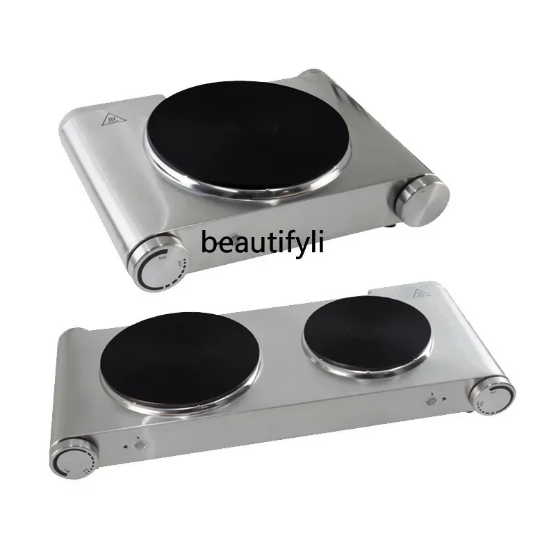 Doppelkopf-Elektroheizofen, Haushaltskochtopf aus Glas, kocht Wasser