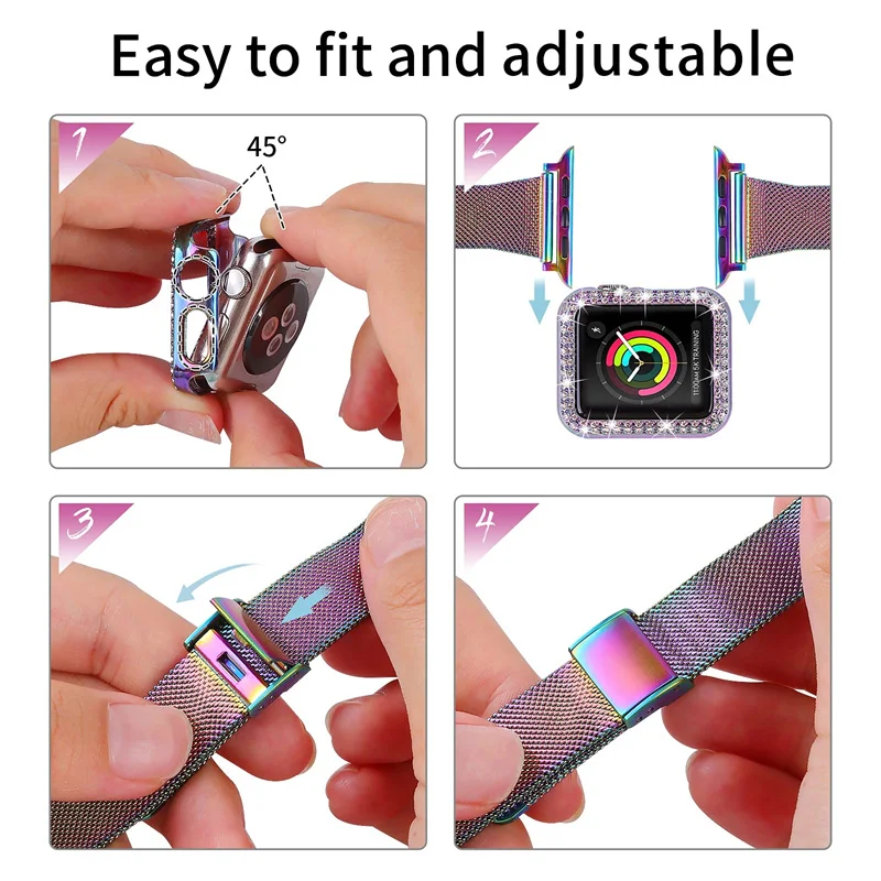 حلقة ميلانو رفيعة لحزام ساعة أبل 45 مللي متر 44 مللي متر Ultra2 49 مللي متر 40 مللي متر 41 مللي متر 38/42 مللي متر سوار رياضي iwatch serie 8 7 6 SE 5 3 9 الفرقة