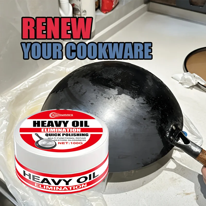 Kitchen Grease Cleaner Cream Pot Pan Shine Cookware Utensils Handy Helper Daily Use Non-Scratch Formula