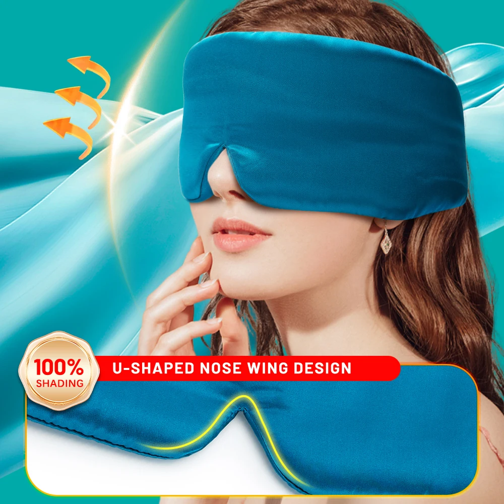 100% Mulberry Silk Sleeping Mask Eyepatch Blocking Light Eyemask Eyeshade Soft Padded Slaapmasker Travel Sleeping Aid Patch