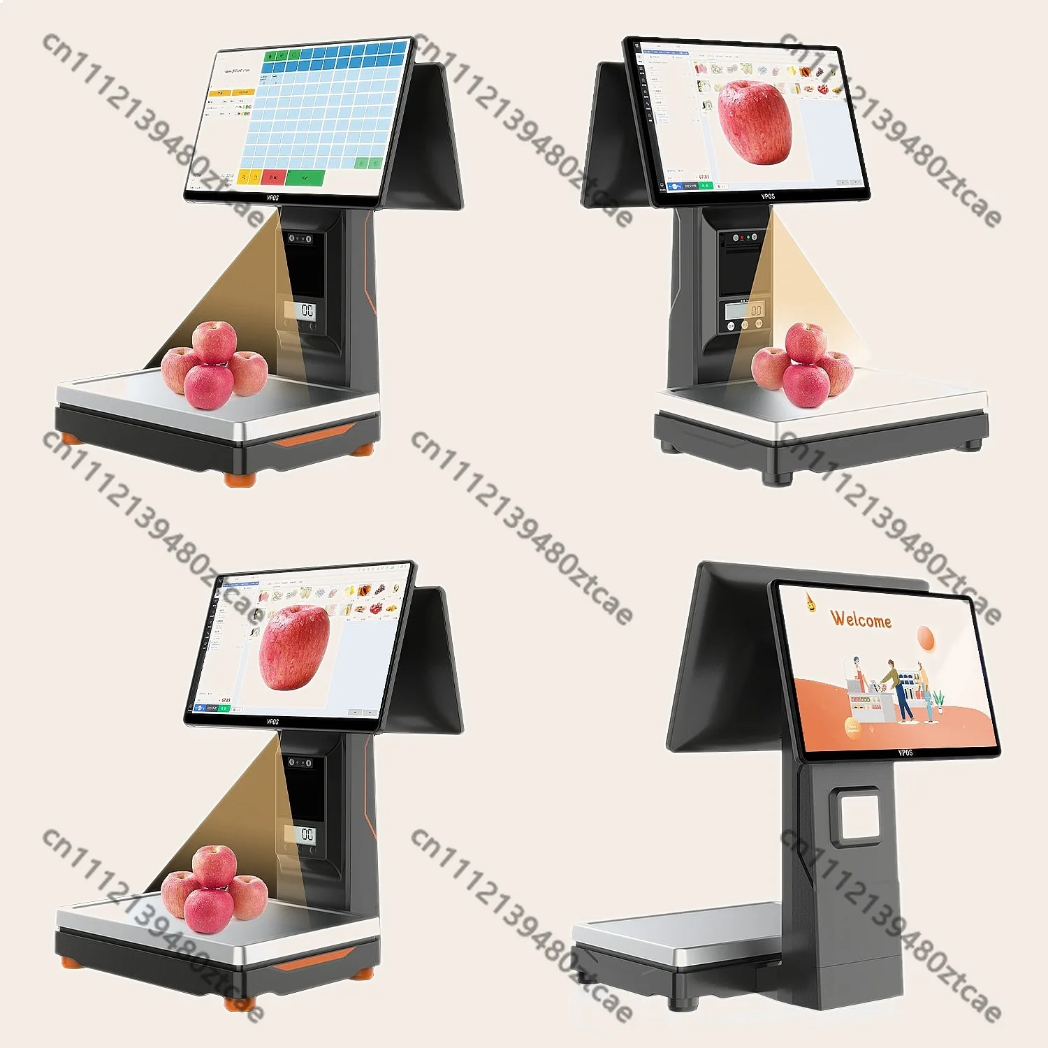All-in-One POS Terminal, Android & Windows 10 System, with Scanner, Cash Register for Store Inventory & Weighing