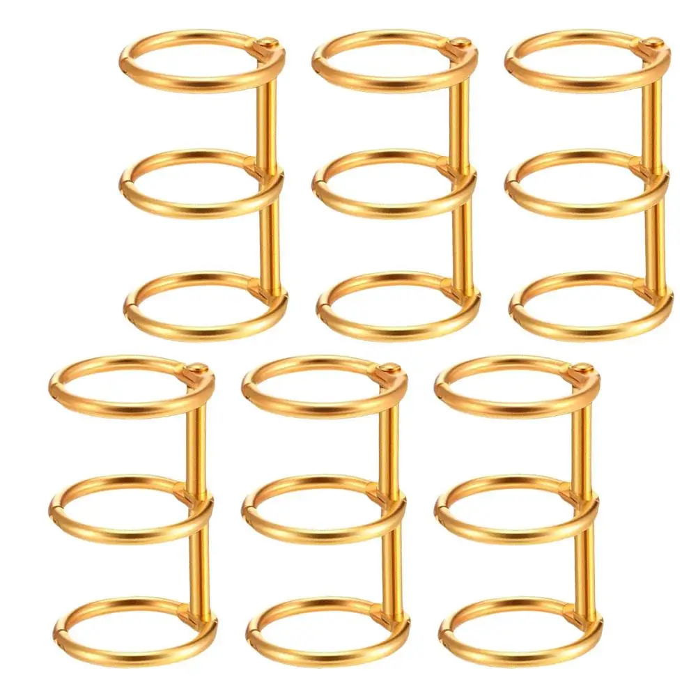 6pcs Metal Binder Rings Loose Leaf Rings Document Organization Snap Ring Writing Notebook Binding Loop