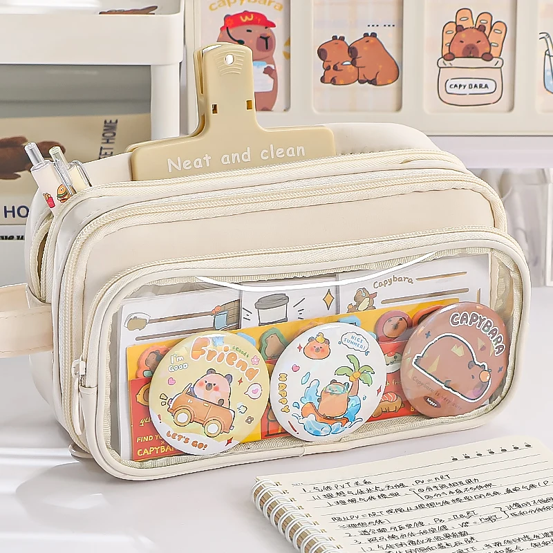 Transparent Compartment Detachable Pain Pack Pencil Case Ten Layer Large Capacity Storage Bag