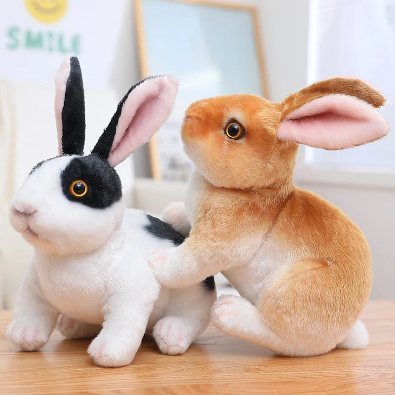 20 cm Simulation Niedlichen Kaninchen Plüsch Fell Realistische Kawaii Tier Osterhase Kaninchen Spielzeug Modell Geschenk Hause Dekoration – Detail 6