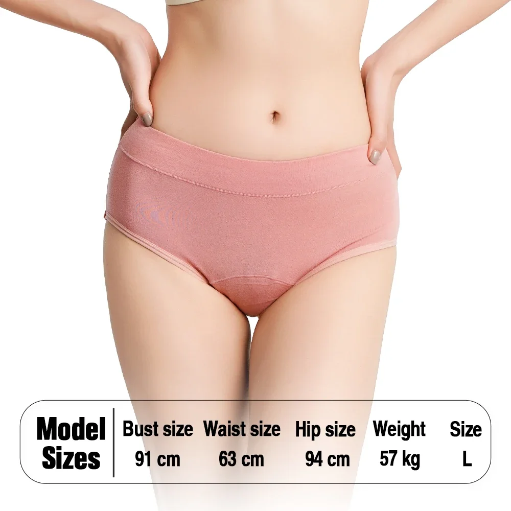 2024 Women High Waist Underwear Menstrual Period Panties Cotton Physiological Briefs Leak Proof Medium Plus Size Pants XL-6XL