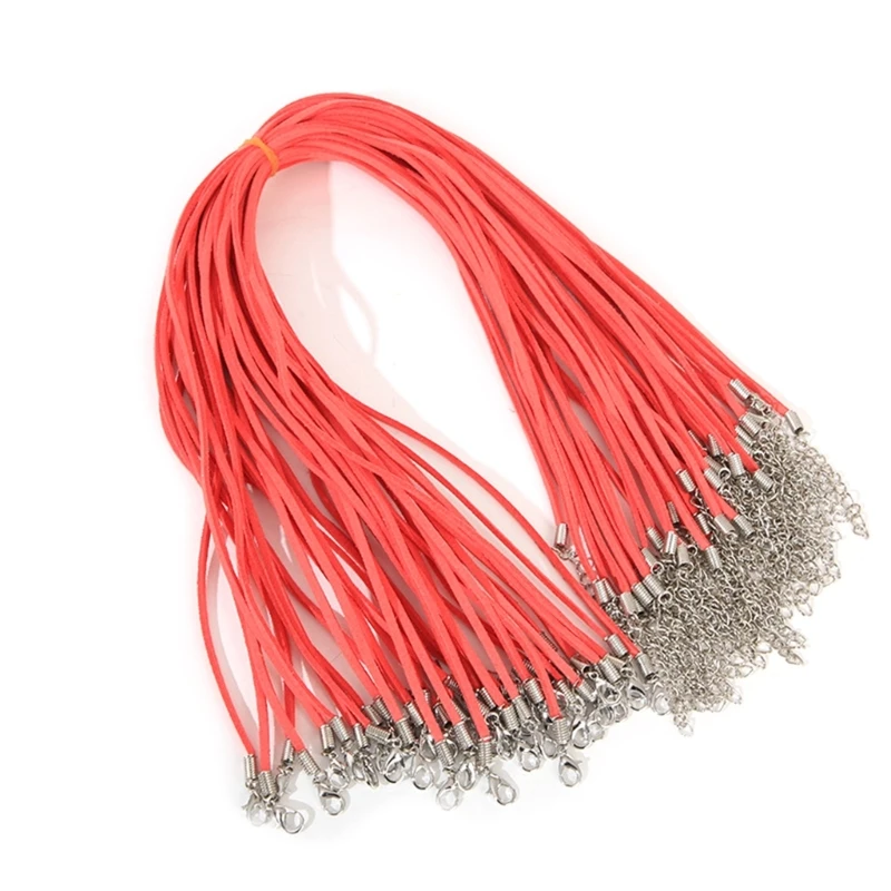 Soft Comfortable Suedes Rope Adjustable Velvets Cord Chain Lobster Clasp String Cord for Pendant Necklace Jewelry Making