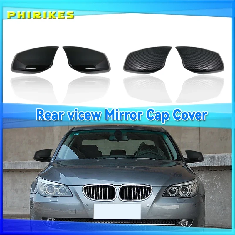 

Carbon Fiber Reversing Mirror Rearview Mirror Cover Caps for BMW 5 Series E60 E61 E63 E64 2004-2008