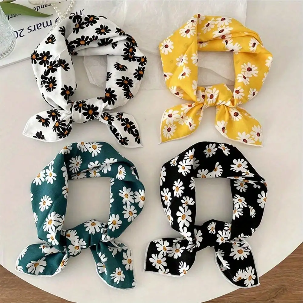 

Cotton And Linen Small Square Scarf Women's New Small Fresh Floral Temperament Neck Protection Small Scarf Headband Silk Scarf Headband Versatile Multi-Purpose