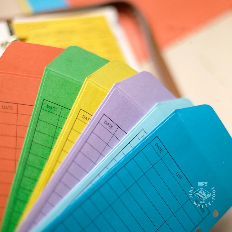 6 Hole Loose-leaf Financial Accounting Storage Bag A5 A6 Colored Envelope Pen Refill Inside Pages Notebook Storage Clip