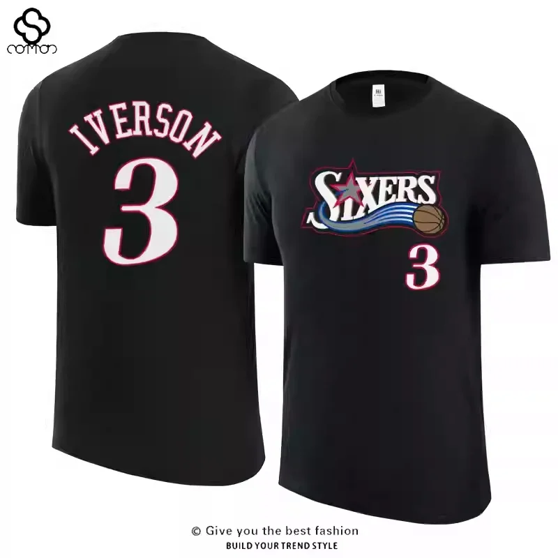 

Iverson Maxi Harden Embiid футболка с короткими рукавами 76ers баскетбольная рубашка тренировочная рубашка летняя хлопковая рубашка мужская футболка