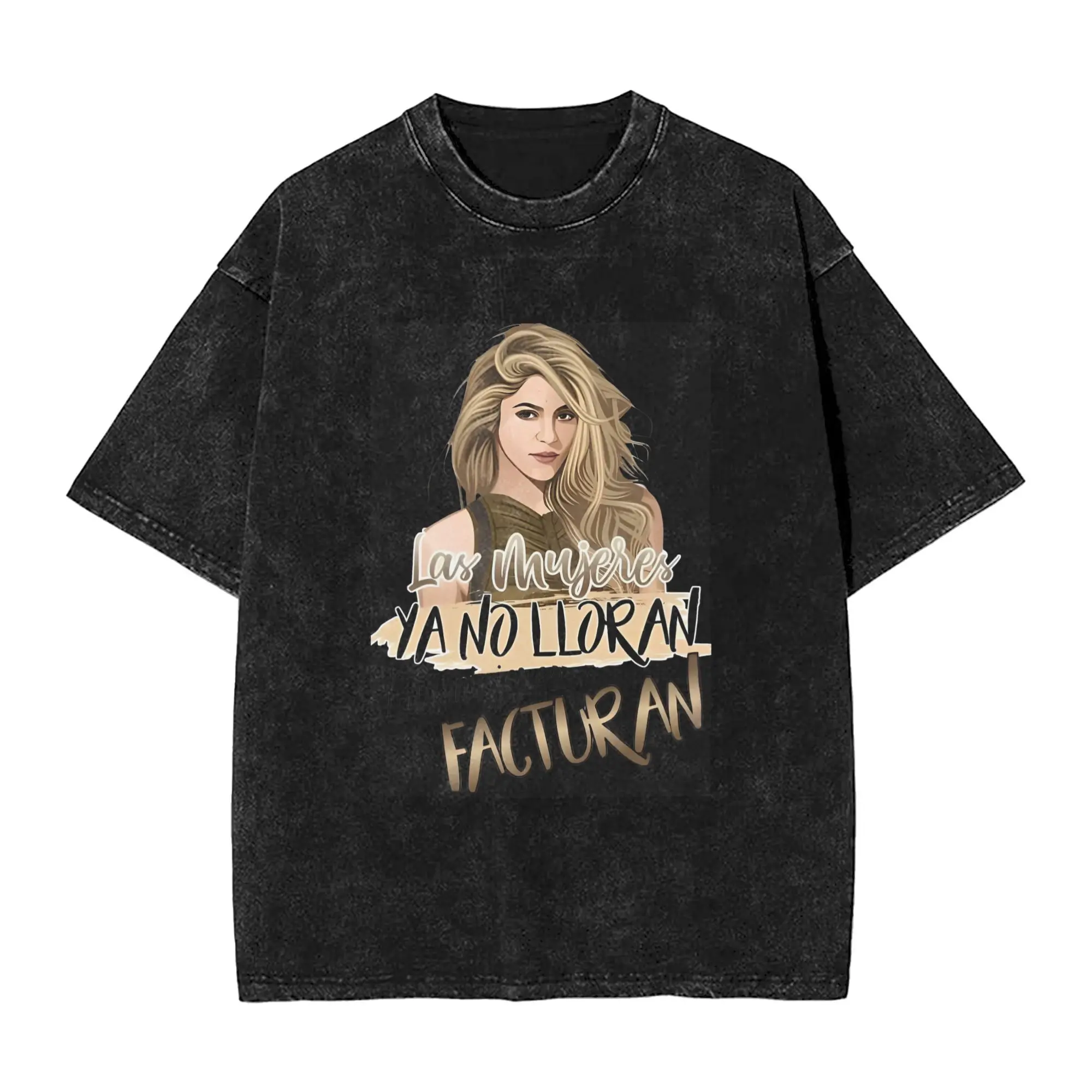 Shakira Las Mujeres Ya No Lloran 2024 World Tour Washed T Shirt Man Streetwear Cotton T-Shirts Breathable Leisure Tee Shirt