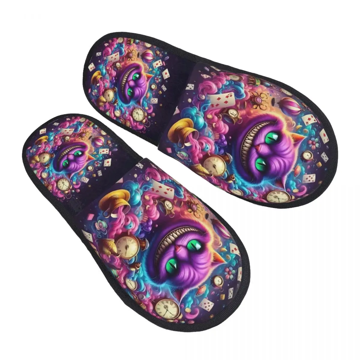 

Гостевые тапочки «Алиса в стране чудес» на заказ для спа-женщин, домашние тапочки с забавным котом Чеширса