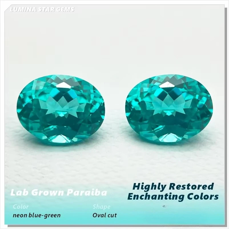 Im Labor gezüchteter Paraiba-Edelstein, oval geschliffener neonblauer synthetischer Turmalin, lose für Schmuckfertigung, individuell wählbares Zertifikat. – Detail 2