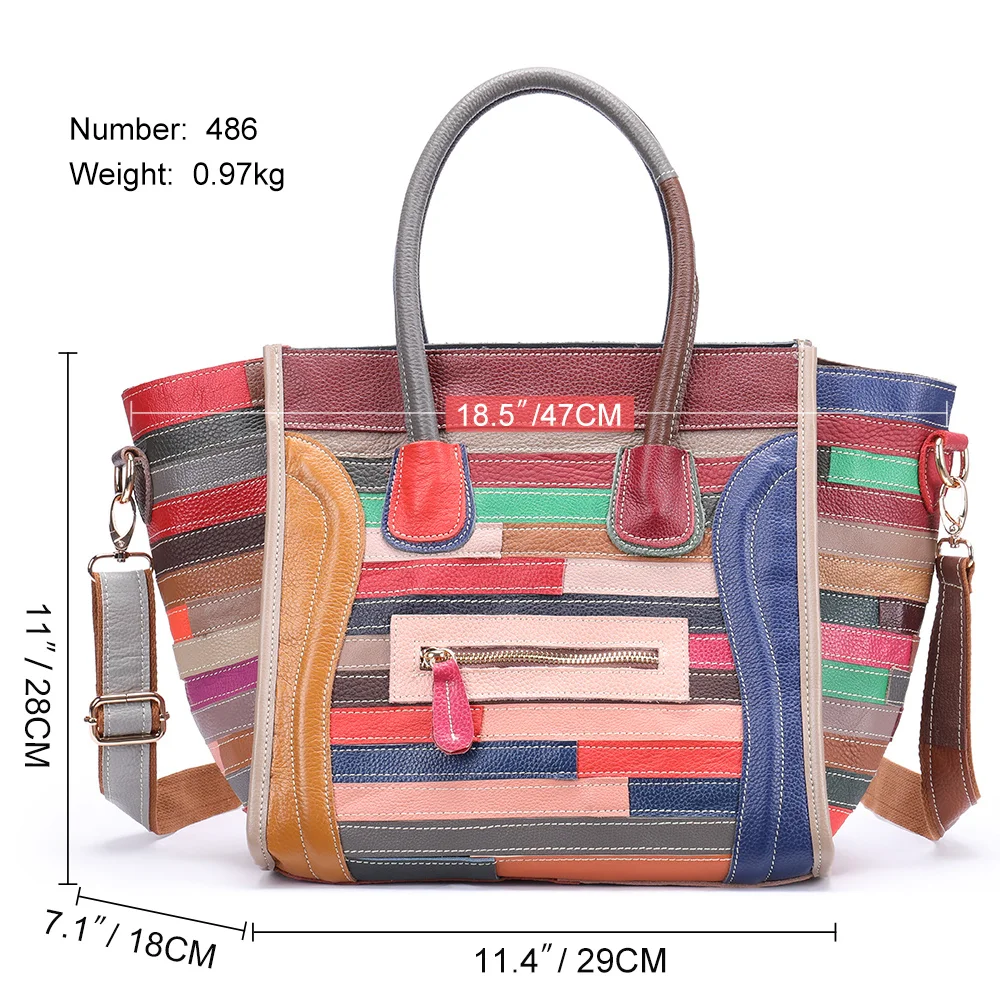 Designer Brand Women Tote Bags Luxury Handbags Leather Shoulder Crossbody Bag Large Capacity Color Patchwork Women's Bag