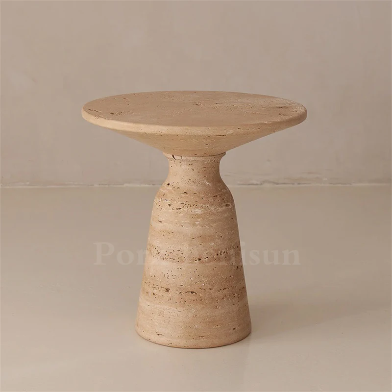 

Wabi Sansan natural Roman travertine rough carved edge light luxury marble