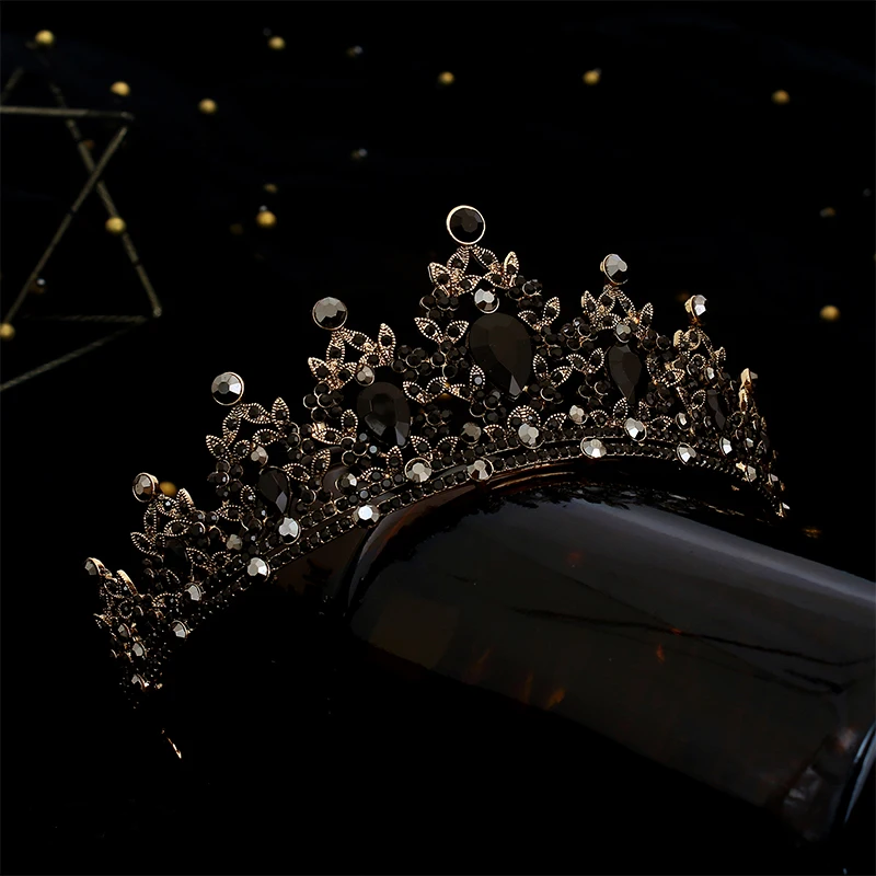 Diadema corona di cristallo per donna, corona nuziale Tiara Vintage per spose, diadema principessa per ragazze festa di compleanno di Halloween