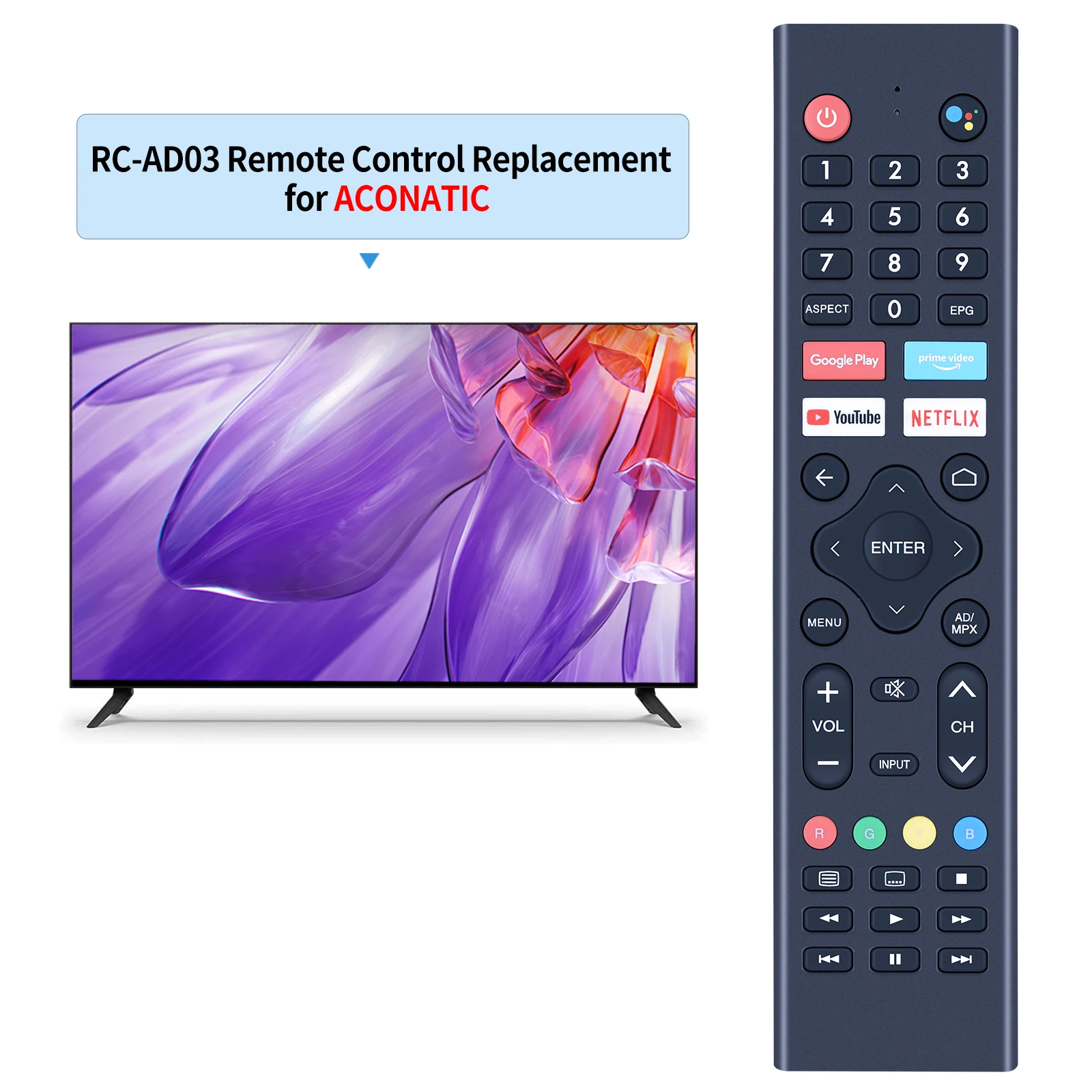 New RC-AD03 Remote Control For ACONATIC TV