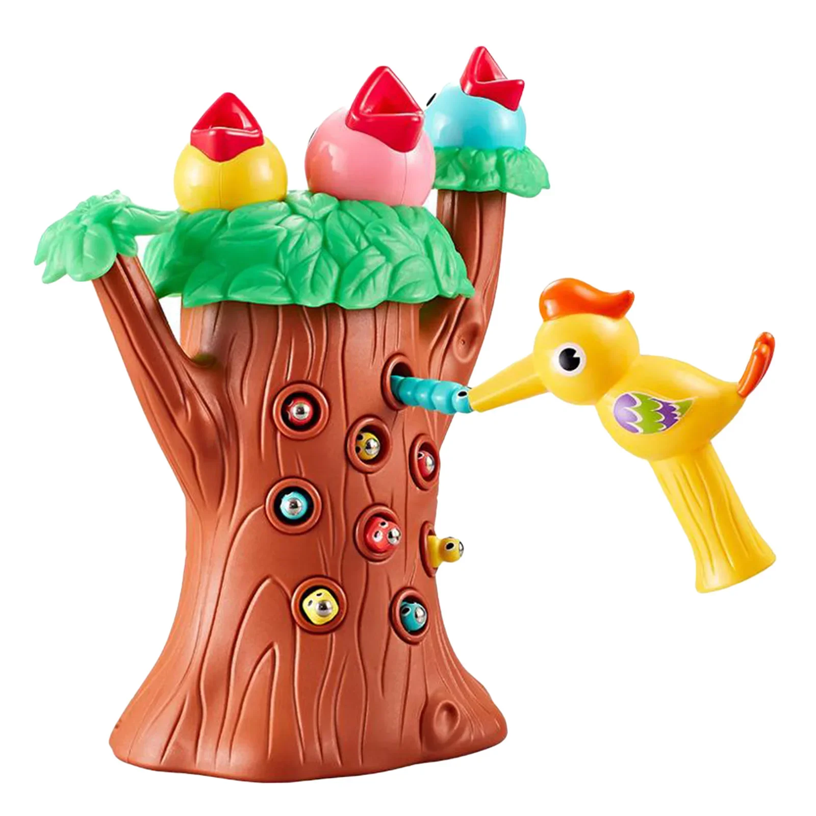 Brinquedo de pica-pau magnético para crianças de 3 anos ou mais, meninas, meninos, dramatização, alimentação sensorial, jogos pré-escolares