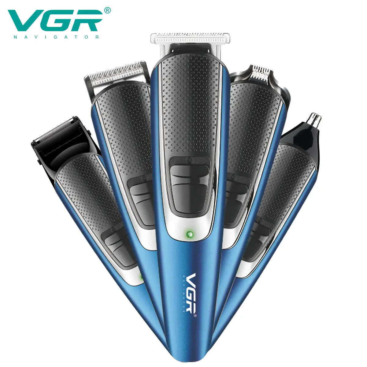 VGR متعددة الوظائف 5 في 1 مجموعة تشذيب الشعر المحمولة الرجال الحلاق USB شحن ماكينة حلاقة قوية كامل الجسم إزالة الشعر مجموعة V-172