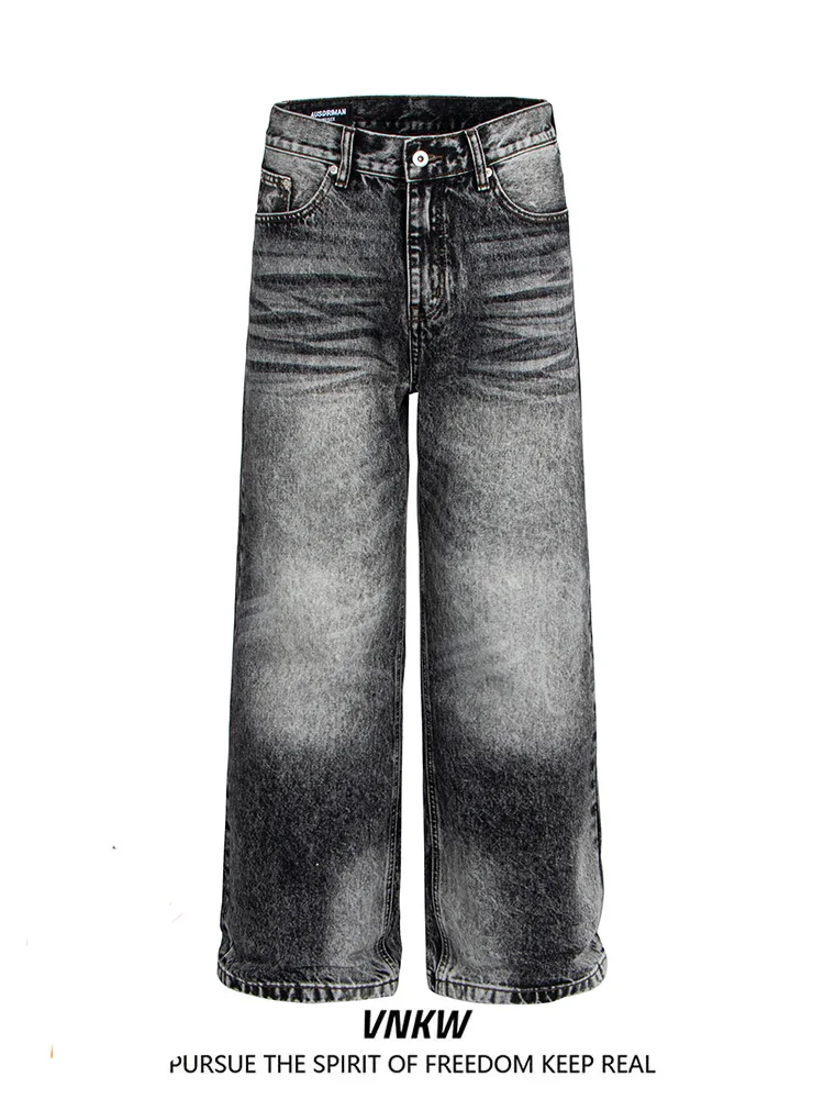 

American Retro Waed Bla ey Straight Leg Jeans Loose Casual ex Cleanfit Wide Leg Long Pants Casual Loose Fit Jeans