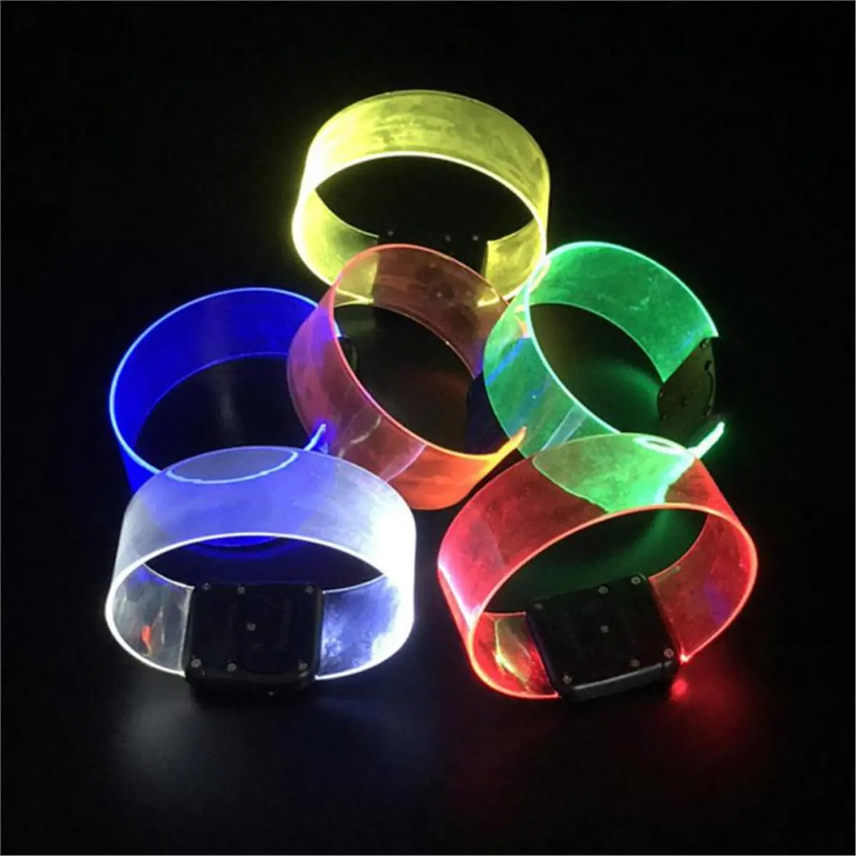 10pcs LED Light Bracelet Battery Light-Emitting Wristbands Outdoor Sports Armband Glow Light Party Decor Supplies