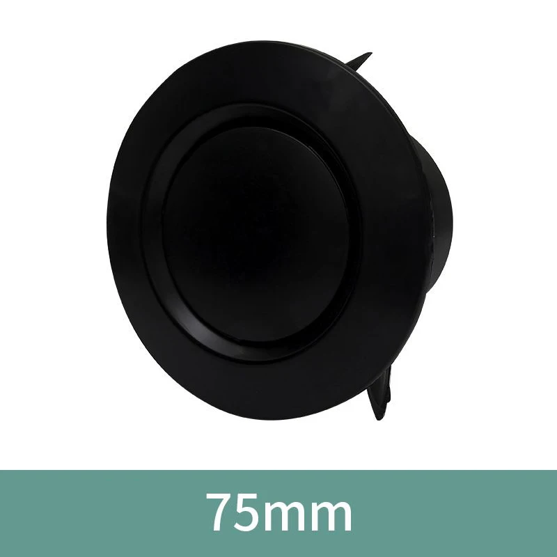 Versatile Round Ventilation Cover Adjustable Air Volume Easy Installation Stylish Design Black ABS Material 75/100/125/150/200mm