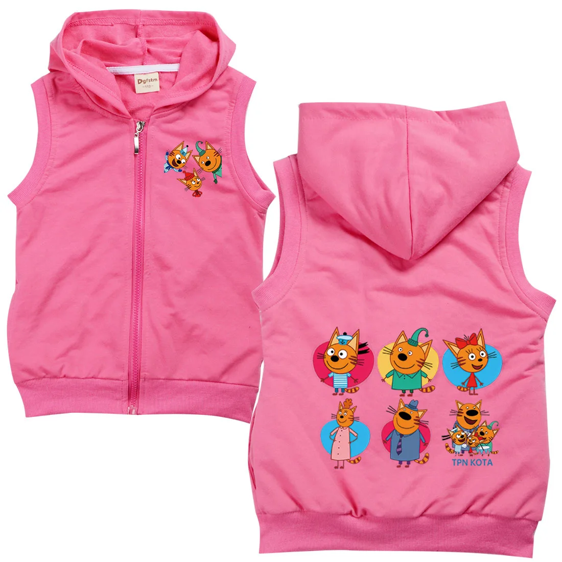 TpnkoTa Kid-e-cats Clothes Kids Russian Three Happy Kitten Jacket Top Baby Girls Sleeveless Jackets&coats Boys Cartoon Outerwear