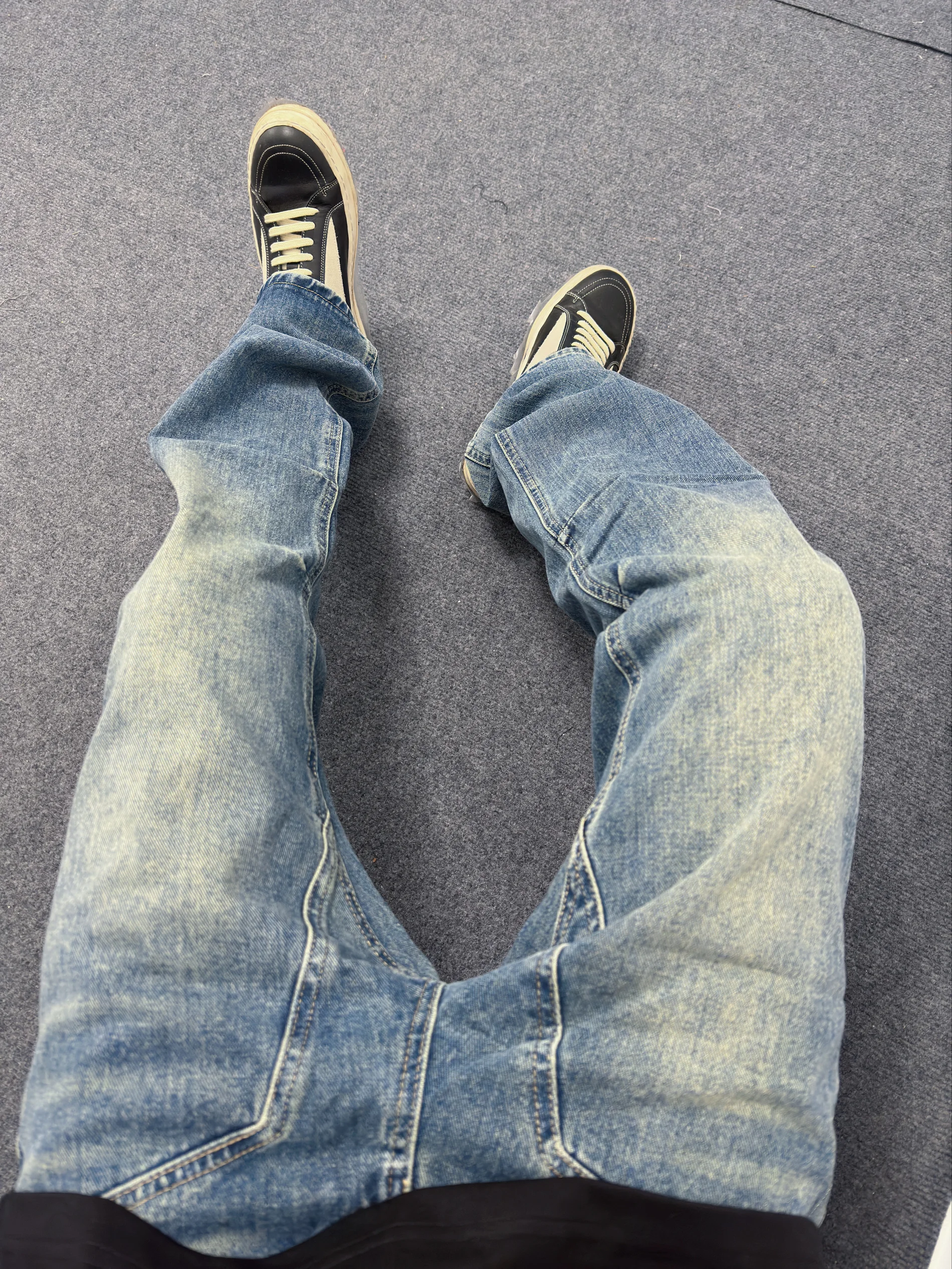 

Американские ретро-джинсы из плотного денима, свободного прямого кроя, повседневные, универсальные, в стиле Cleanfit, мужские джинсовые брюки