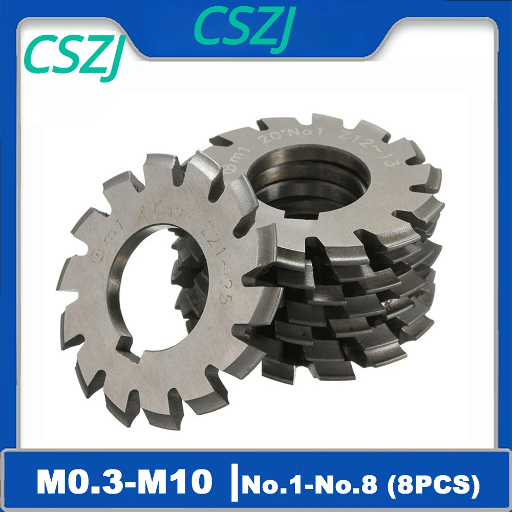 HSS Gear Milling Cutter Modulus Degrees Disc Spur Gear Milling Cutter Straight Tooth M0.6 M1 M2 M3 M4 M5 M6 M8 HSS Gear