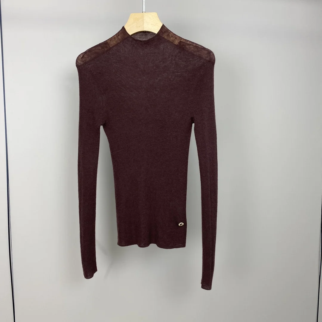 High-Quality Early Autumn New Round Neck Solid Color Thin Wool Bottoming Shirt Comfortable Simple Slim Multi-Color Top