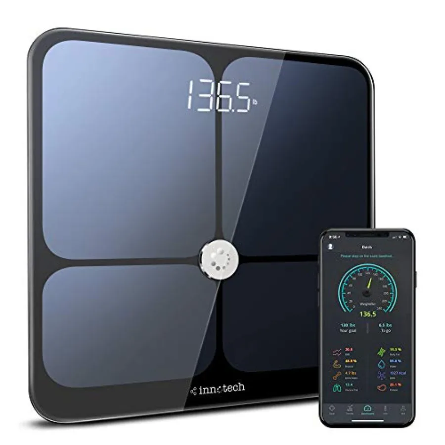 

Intech Smart Bluetooth Body Fat Scale Digital Weight Scales for Home Use with Advanced Body Composition Analysis and BMI Tracki