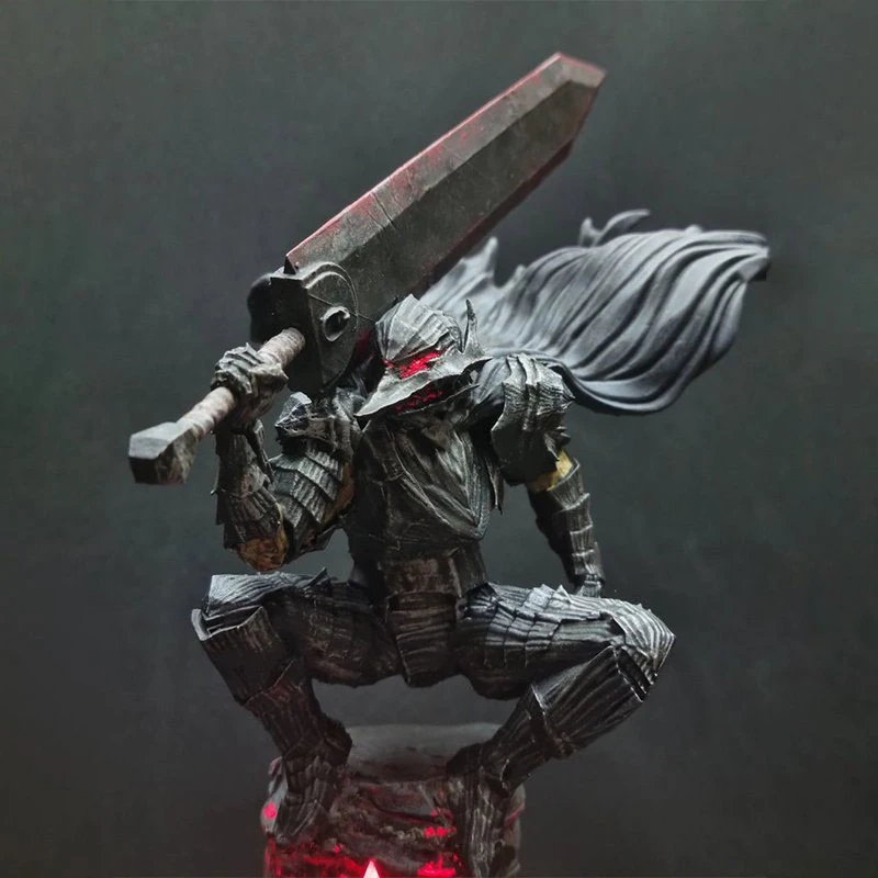 Berserk Armor Bust Guts Figure Statue Night Light Resin Crafts Black Swordsman Beastization Warrior Griffith Action Figure Model