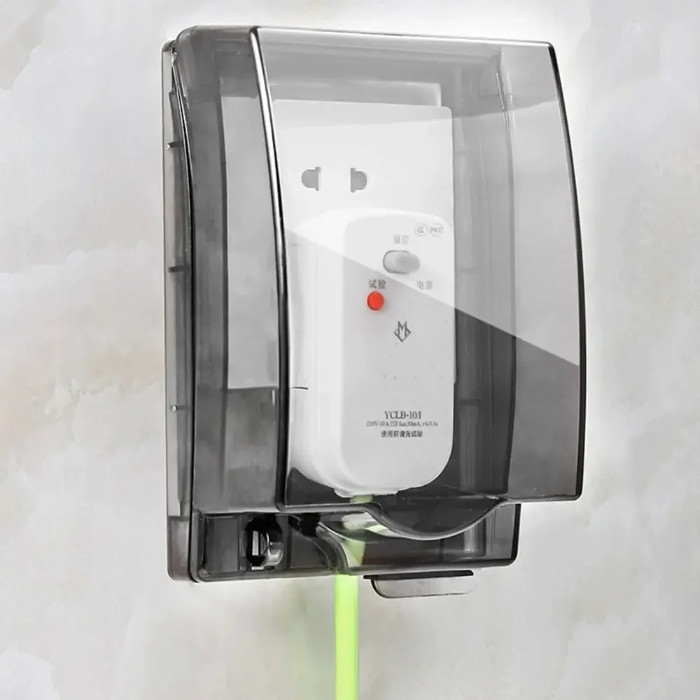 Durable 86 Type Switch Protective Cover Waterproof Transparent Electric Plug Cover Self-Adhesive Splash-Proof Plug Box for Home