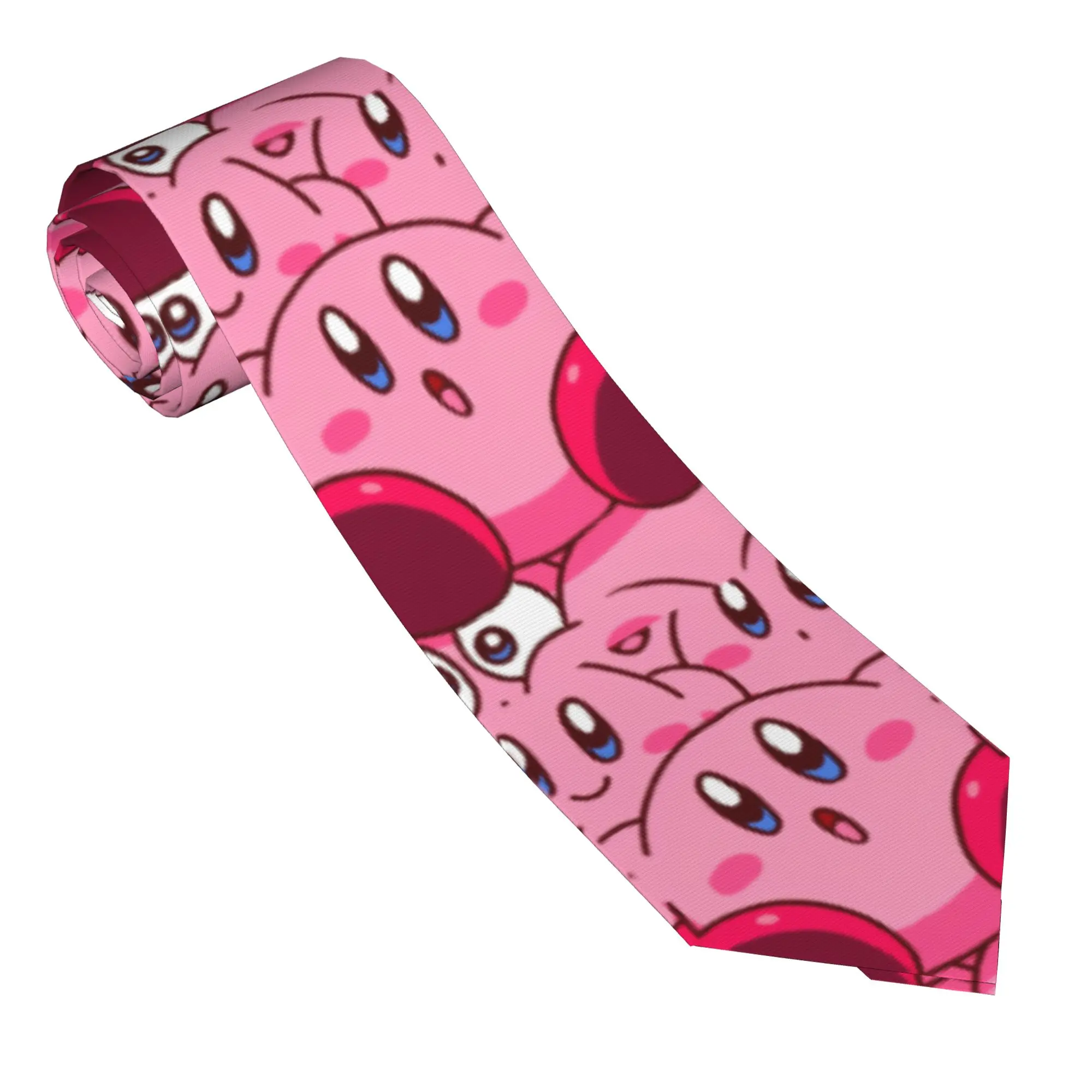 Star Kirby Kirbys Cartoon Games Necktie Men Fashion Polyester 8 cm Classic Neck Ties  for Mens Accessories Gravatas Wedding Gift