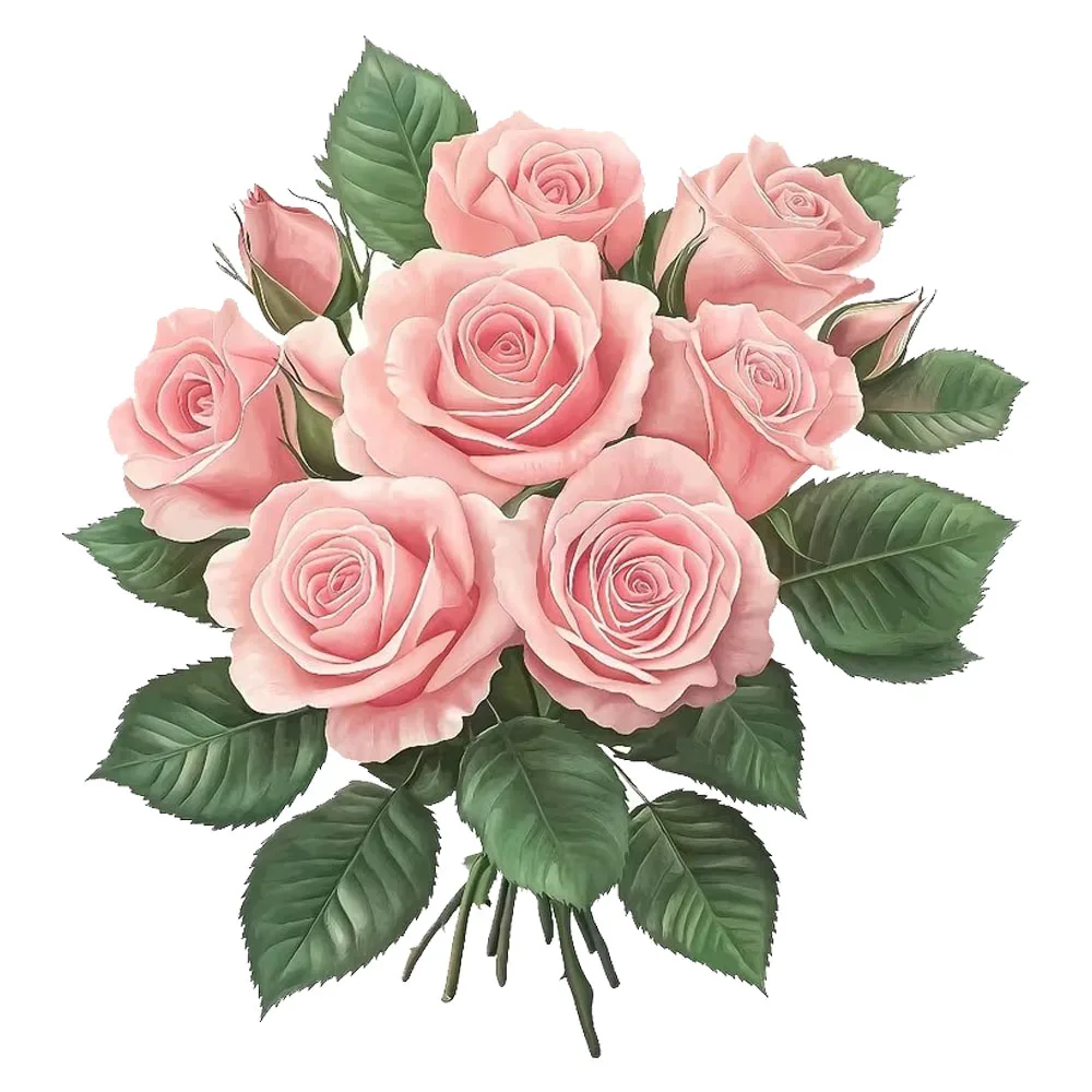 QT2528#The Softest Pink Rose Sticker Waterproof Car Decorative Decal, Suitable for Cars, Laptops, Bumpers