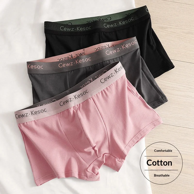 Herrenunterwäsche: Gekämmte Baumwolle, Übergröße, Baumwoll-Boxershorts, Weich, Jugendlich, Modisch, Atmungsaktive Herren-Boxershorts