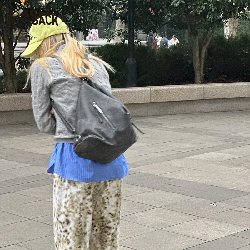 ELFSACK 2025 Spring New Arrivals Versatile Crossbody Shoulder Bag Vintage Tote Bag Women Large Capacity Bag