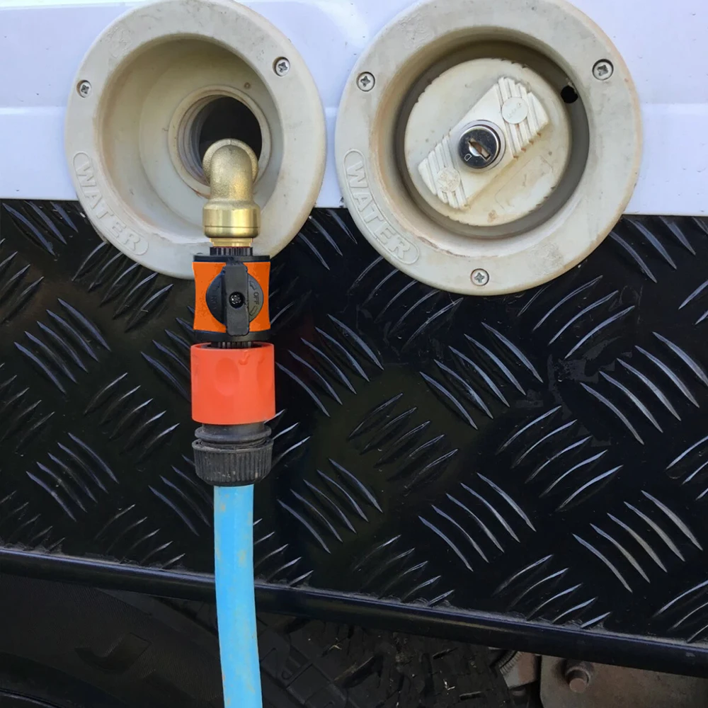 

Motorhome Water Tank Quick Filler With ON/OFF Flow Control Connects To 12mm - 1/2" Quick Connect Caravan RV Accessories