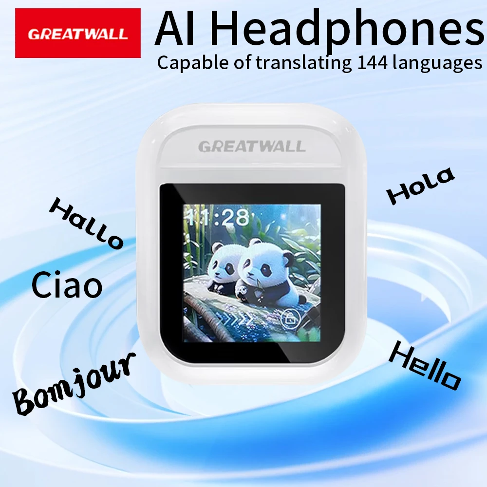 GREATWALL 2025 Upgrade AI Real Time Language Translator Earbuds 144 Languages & Accents, 3 in 1 Language Translation Headphones