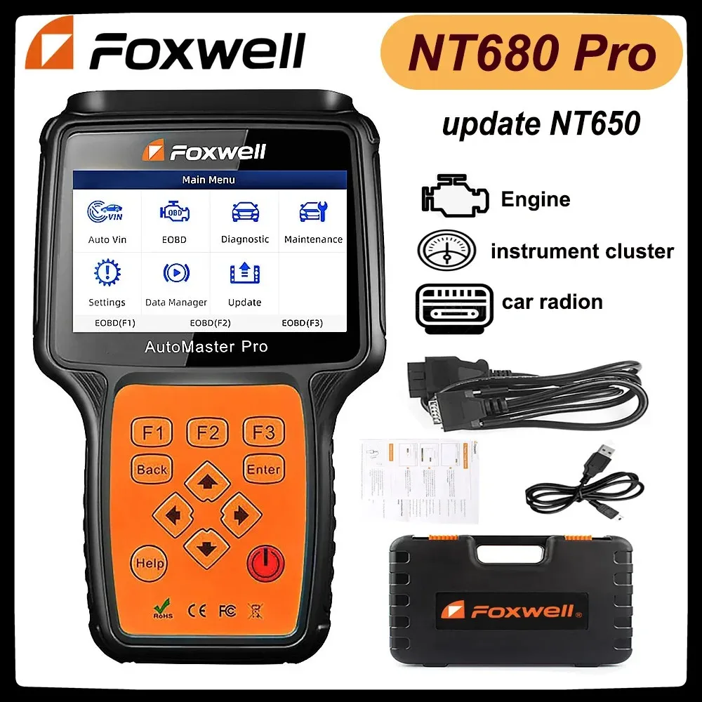 

Best Foxwell NT680 Pro All Systems Diagnostic Scanner with Oil Light/Service Reset+EPB Functions Update of Foxwell NT650 Elite