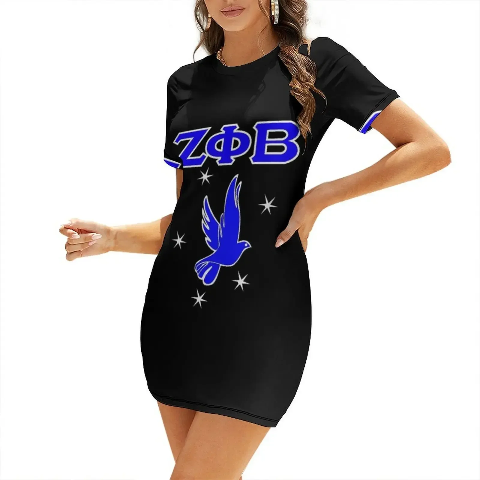 

Zeta Phi Beta 1920 - 2020 Dove Short-Sleeved Dress women's clothing summer 2026 novelties wedding dresses for parties