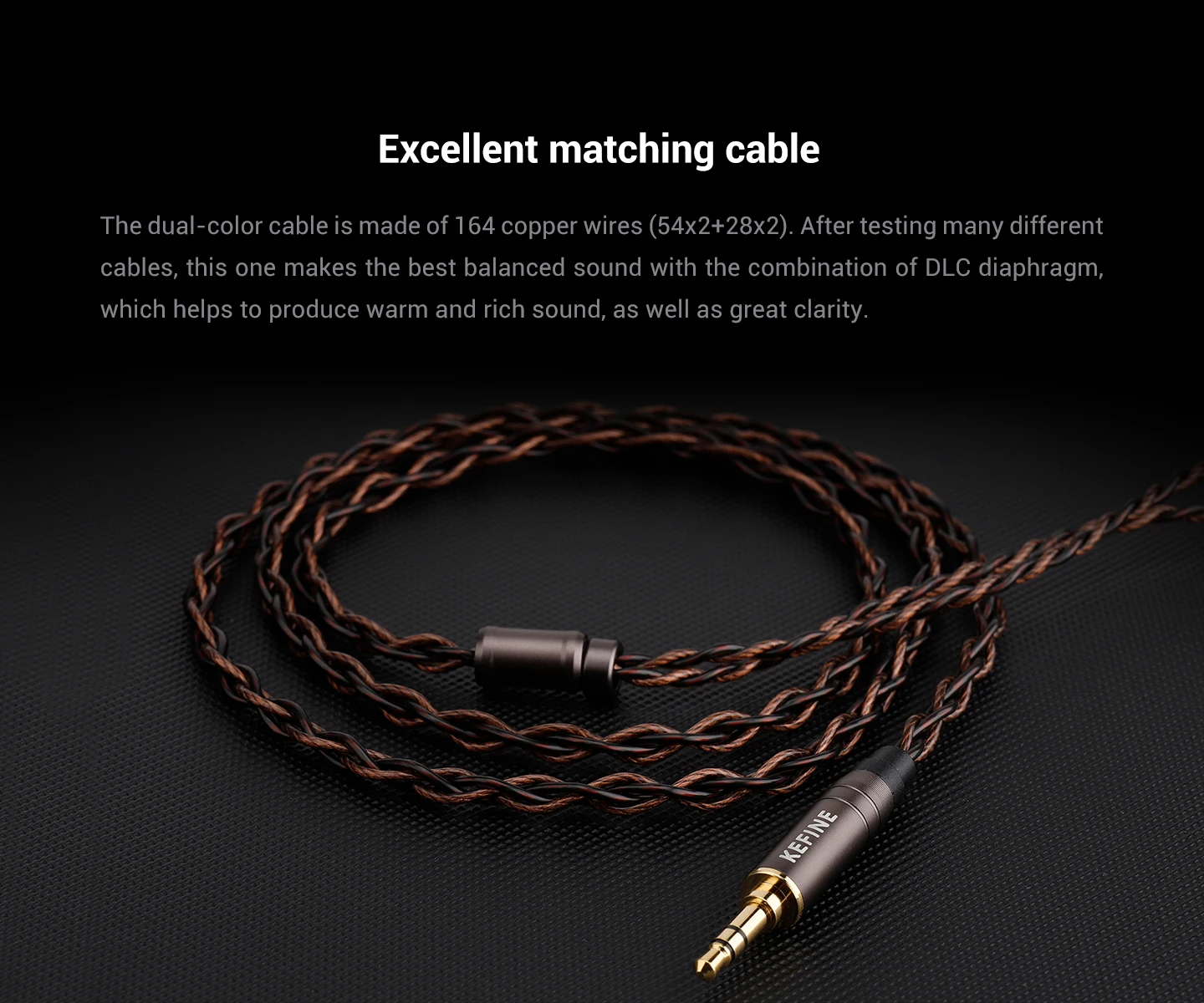 KEFINE Delci 10 mm DLC+PU-Membran, dynamischer Treiber, kabelgebundene HiFi-IEM-Kopfhörer mit CNC-Metall und abnehmbarem 0,78 mm 2-poligem 3,5-mm-Kabel – Detail 6