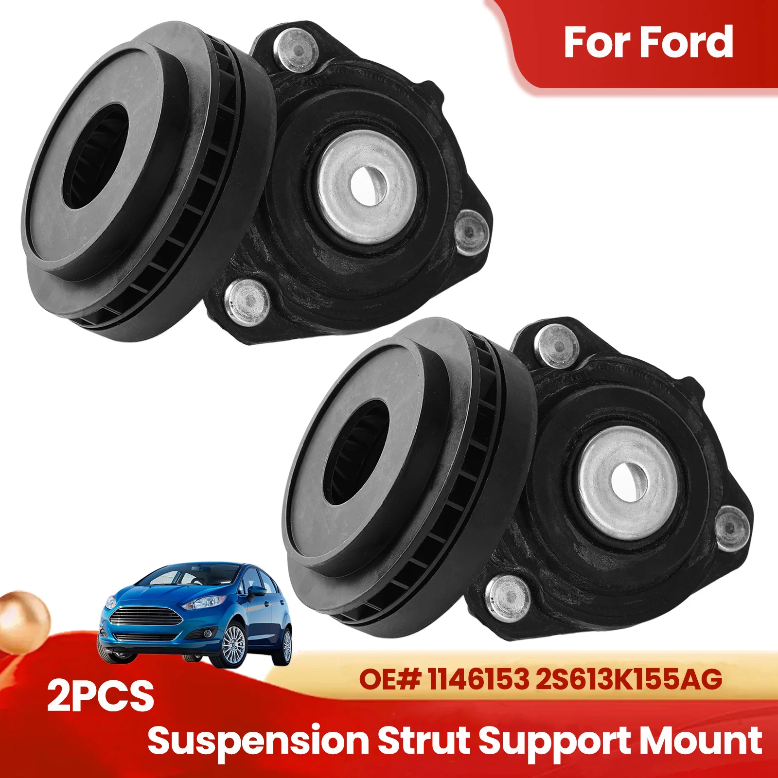 

Front Suspension Top Strut Mounts & Bearings Kit For Ford Fiesta Mk5 2001 - 2010 Fusion Mazda M2 1203103 2S613K155AD Rubber 2X