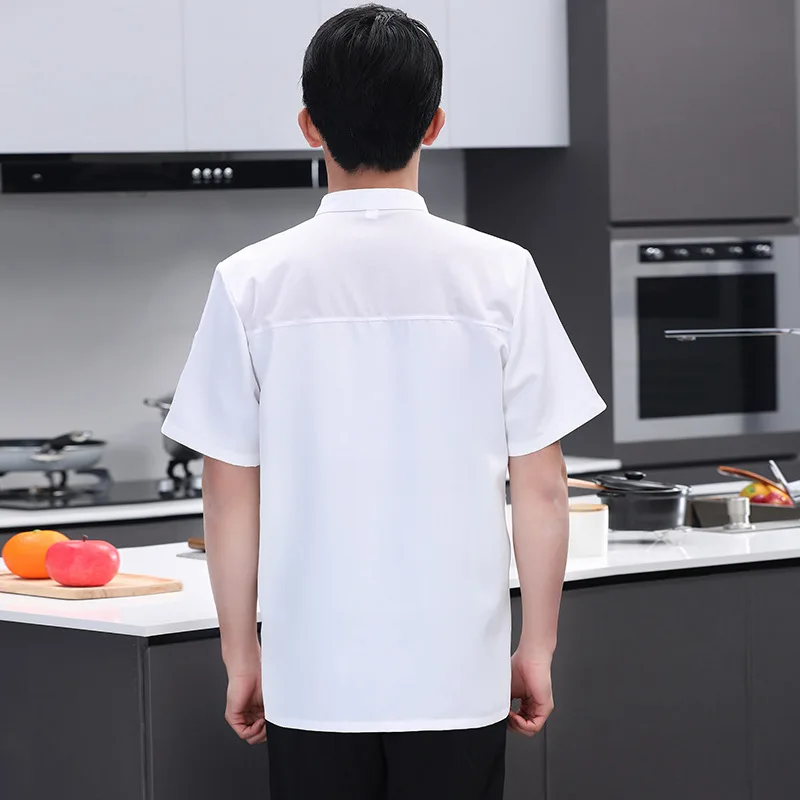 シェフ半袖作業服西洋レストランウェイター半袖夏服ベーカリーケーキショップペストリーシェフ作業服男性