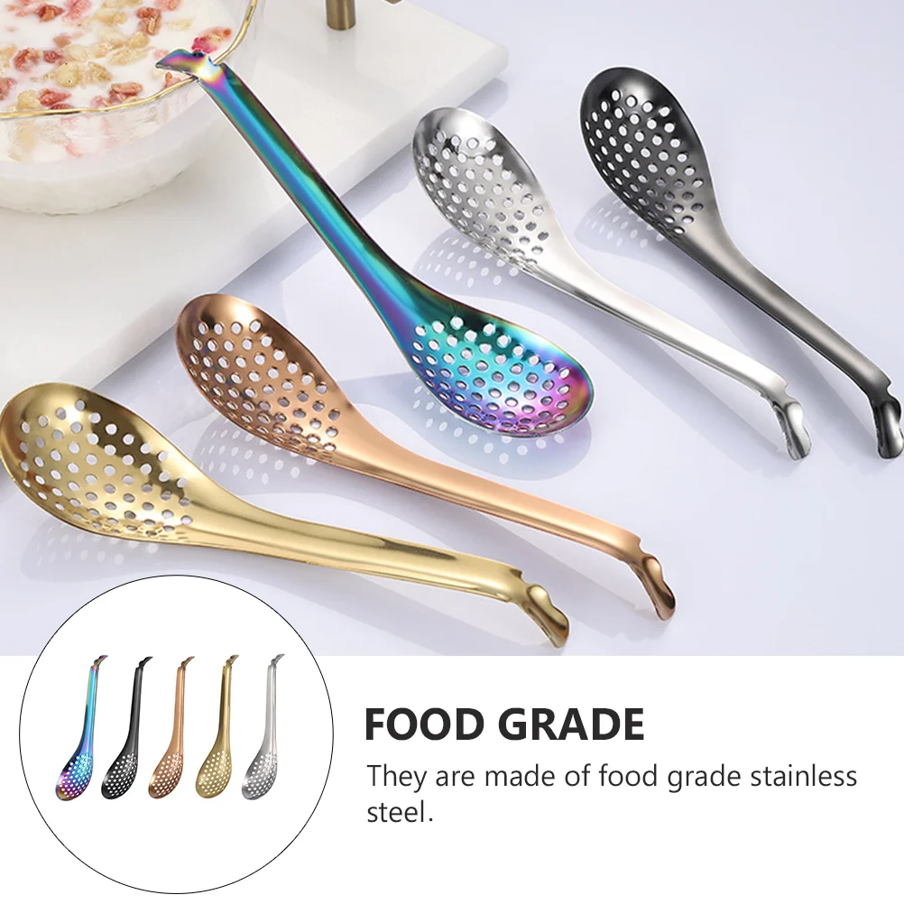 5 PCS Caviar Colander Kitchen Gadgets Home Colanders Stainless Steel Spoons Utensils Food Scoops