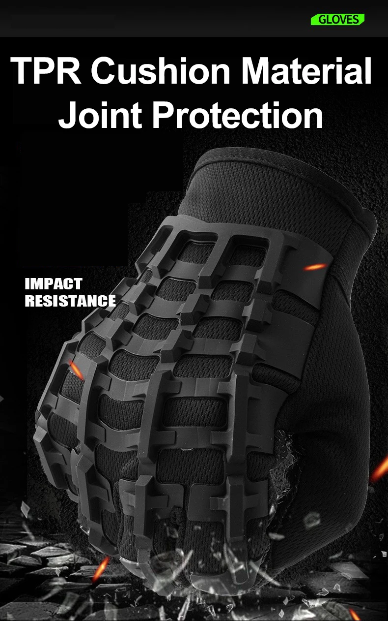 Taktische Fahrradhandschuhe für Herren, Vollfinger-Militärhandschuhe mit Touchscreen-Funktion, Schnittfest, Rutschfest, Atmungsaktiv, Motorradhandschuhe – Detail 2