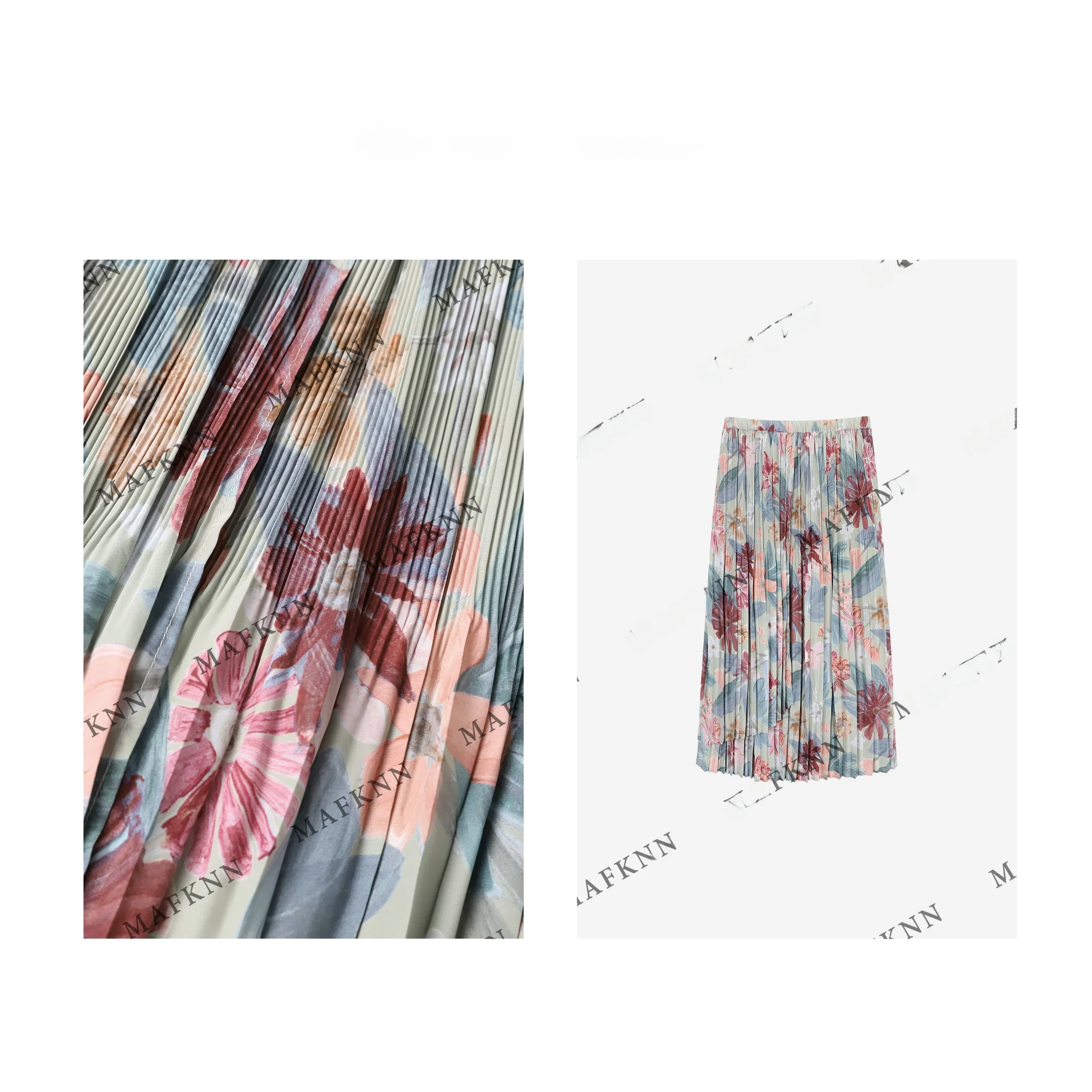 

Летняя плиссированная юбка-солнце больших размеров с принтом, свободного кроя, модель MK755, для женщин