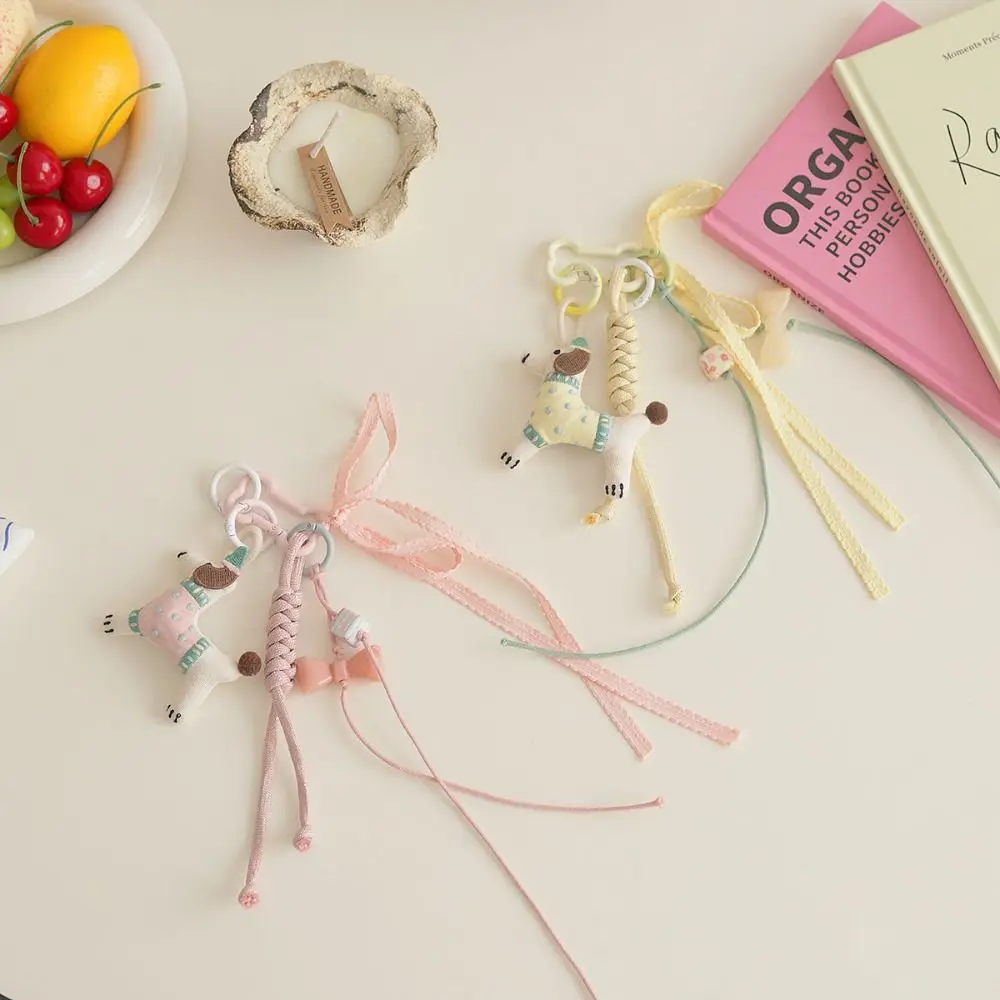 

Polyester Braided Rope Bag Pendant Fabric Doll Handmaking Dachshund Dog Keychain Trinket Bag Decoration