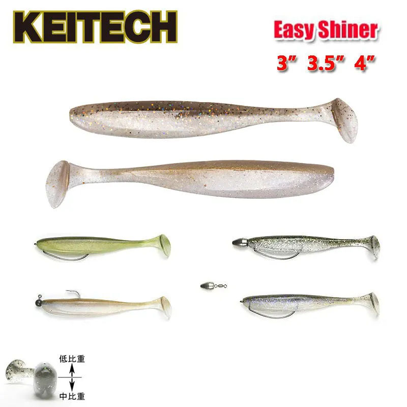 Señuelo KEITECH Easy Shiner Black Pit – Jig vinilo cola en T - imagen 3